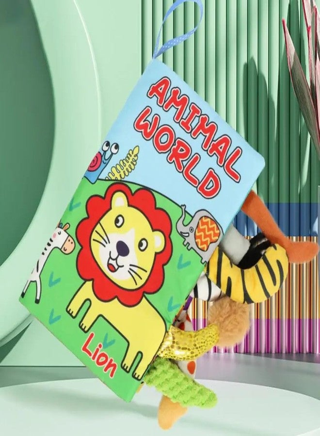 BeFunky Baby Fabric Book, Soft 3D Picture and Crinkle Book for 0-12 Months, Sensory Montessori Learning Toy for Boys and Girls (Lion), Multicolor - Image 2